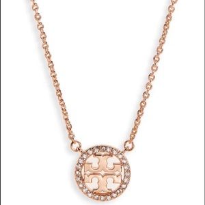 Tory Burch Delicate Miller Logo Pave Necklace(NWT) AUTHENTIC